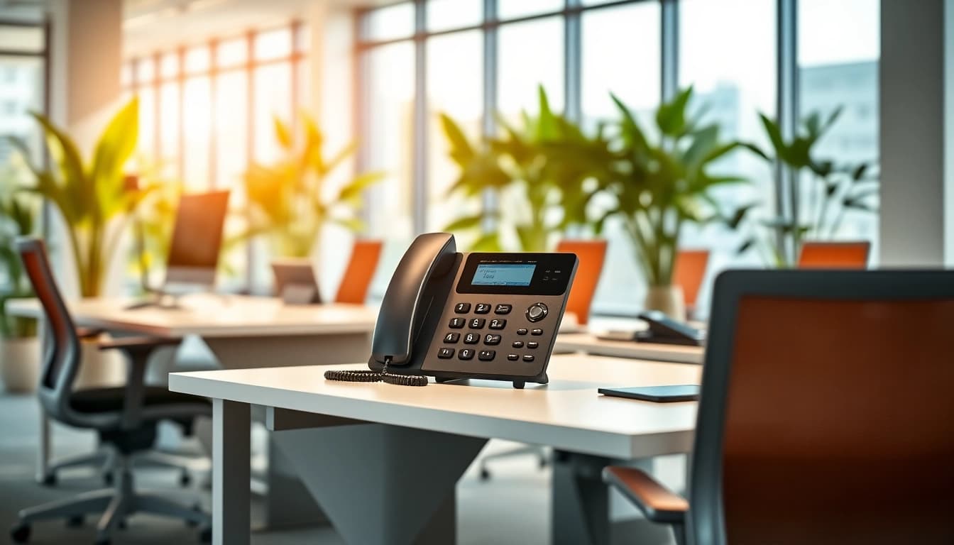 Discover innovative office phone systems in a modern workspace emphasizing productivity and communication.