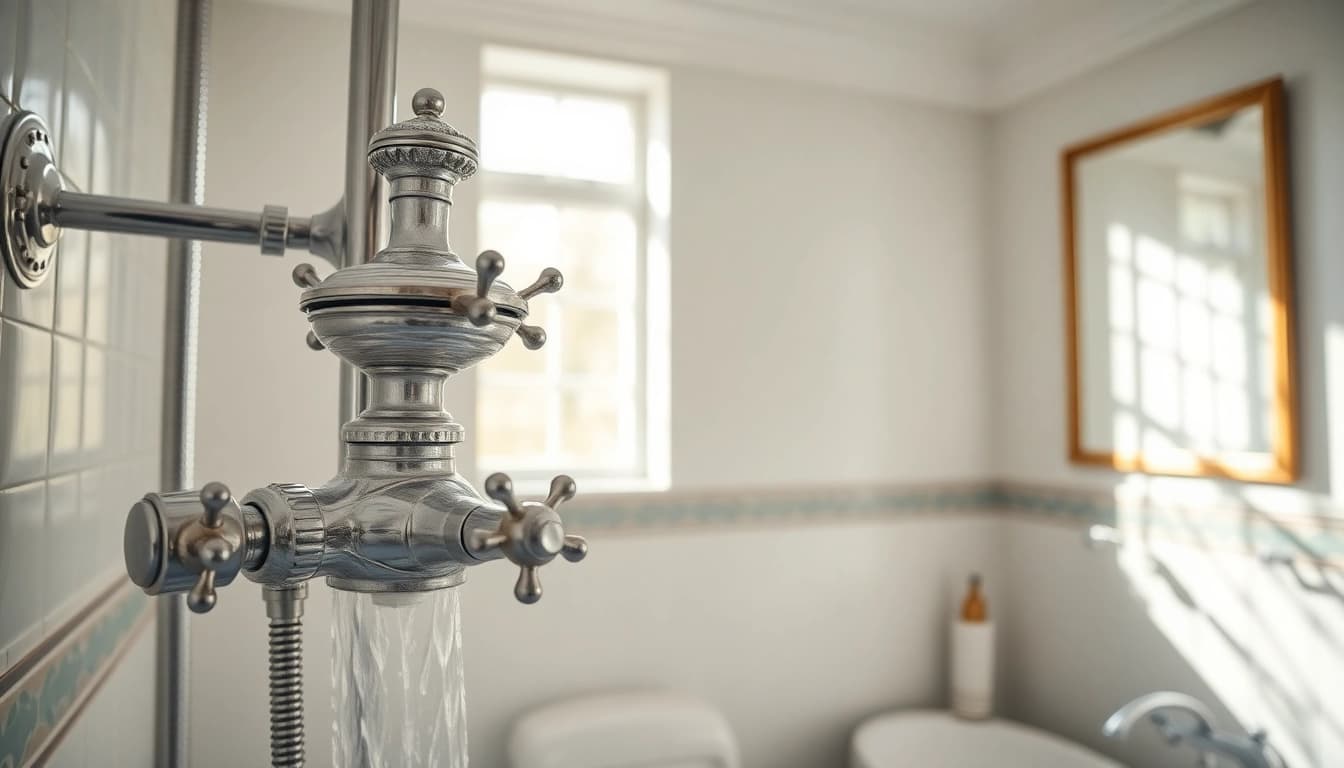Reveal elegant showers au in a beautifully designed vintage bathroom with intricate details.
