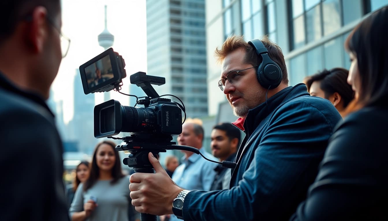 Engaging scene of corporate video production toronto showcasing a dynamic event setting.