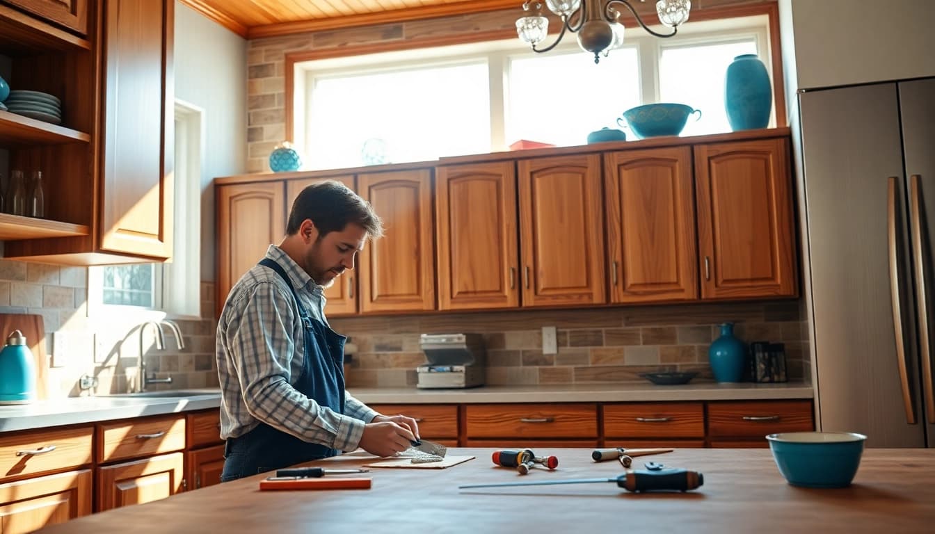 Professional cabinet refacing Largo FL showcasing craftsmanship in a bright kitchen.