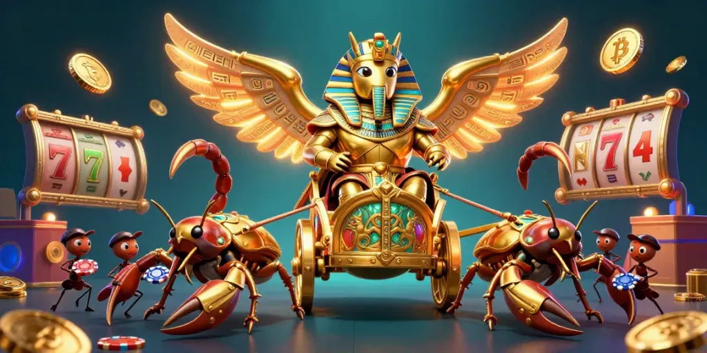Spin to win at Link balislot with colorful slot machines and vibrant characters in a dynamic casino scene.