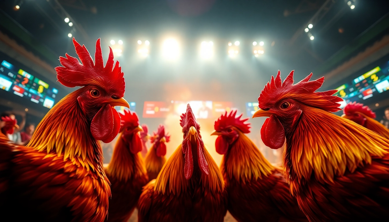 Live cockfighting action at sv368win.live with engaging digital betting interface.