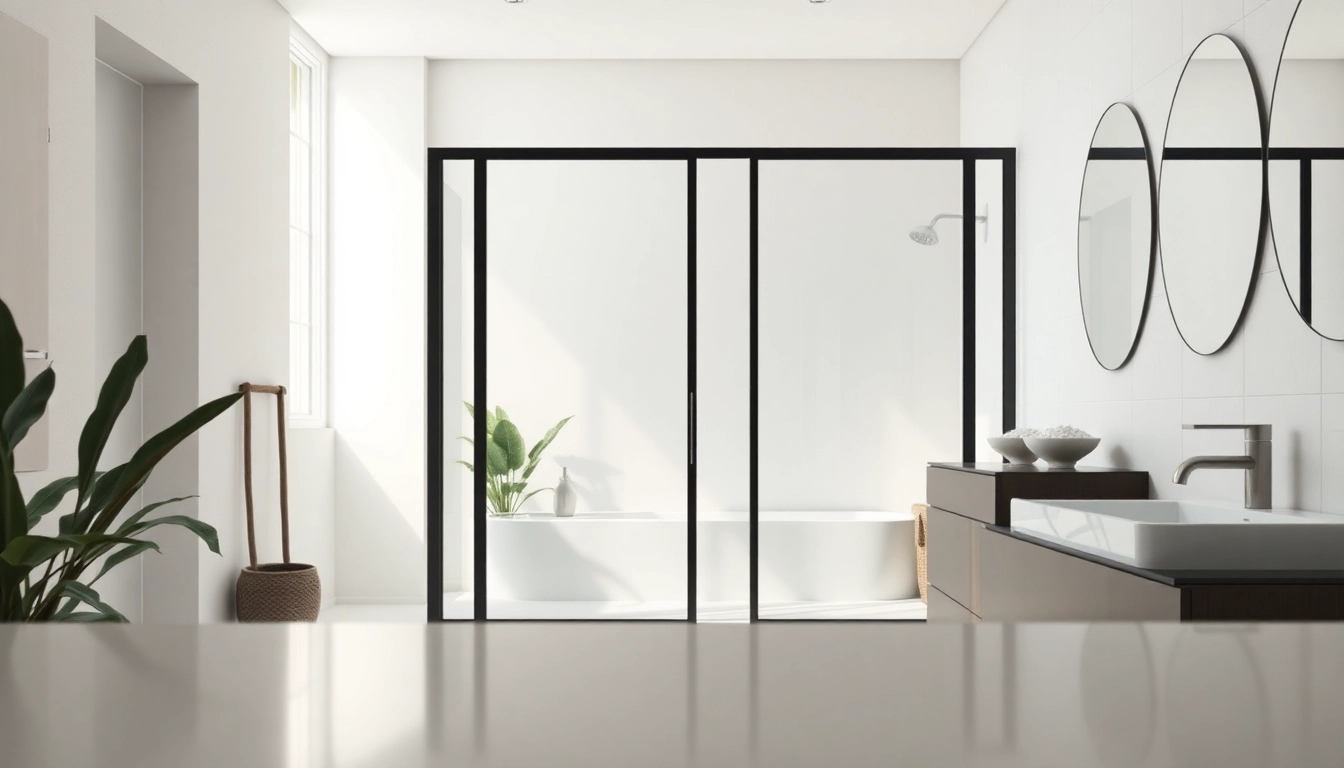 Enhance your bathroom aesthetic with stunning black frame shower doors showcasing sleek design and modern features.