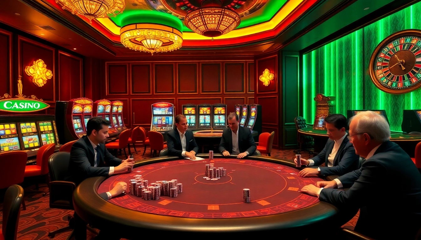 Experience the thrill of casino gaming at dom88.us.com with players at a stylish poker table.
