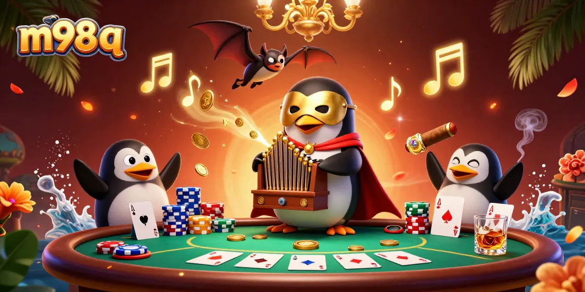Experience thrilling gameplay in m98 q’s vibrant casino scene with golden coins and poker action.