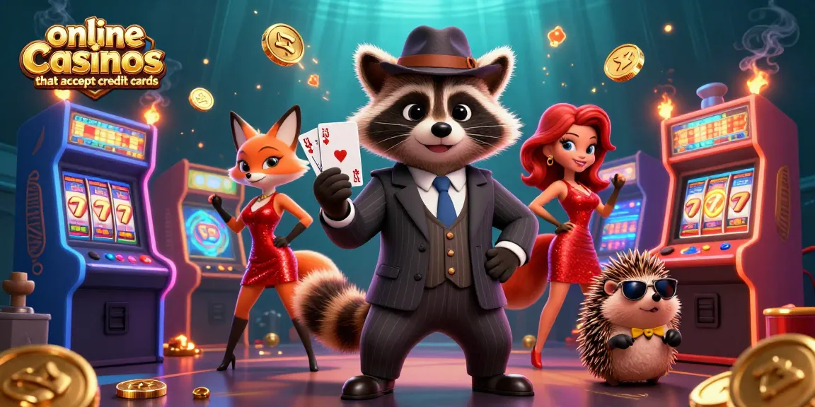 Experience online casinos that accept credit cards with a charming raccoon, fox, and hedgehog in action.